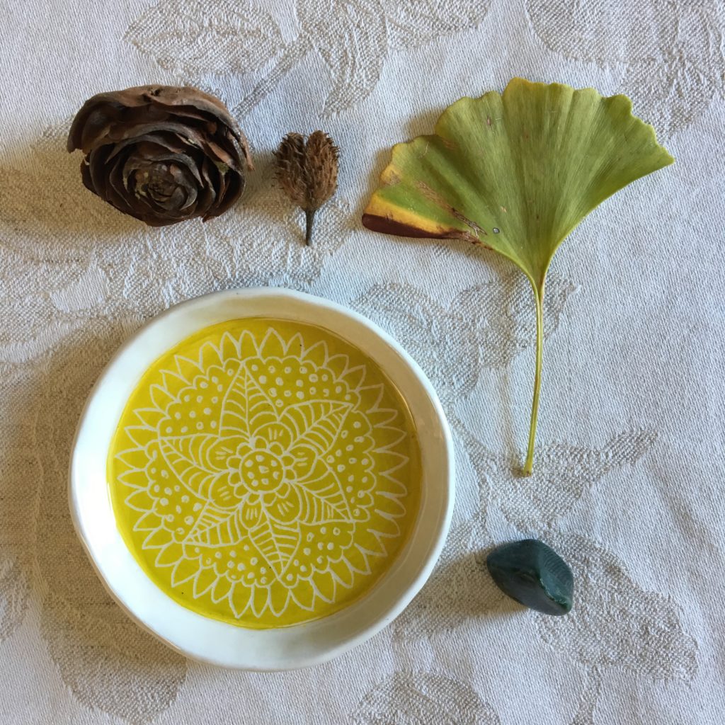 piatto mandala verde acido