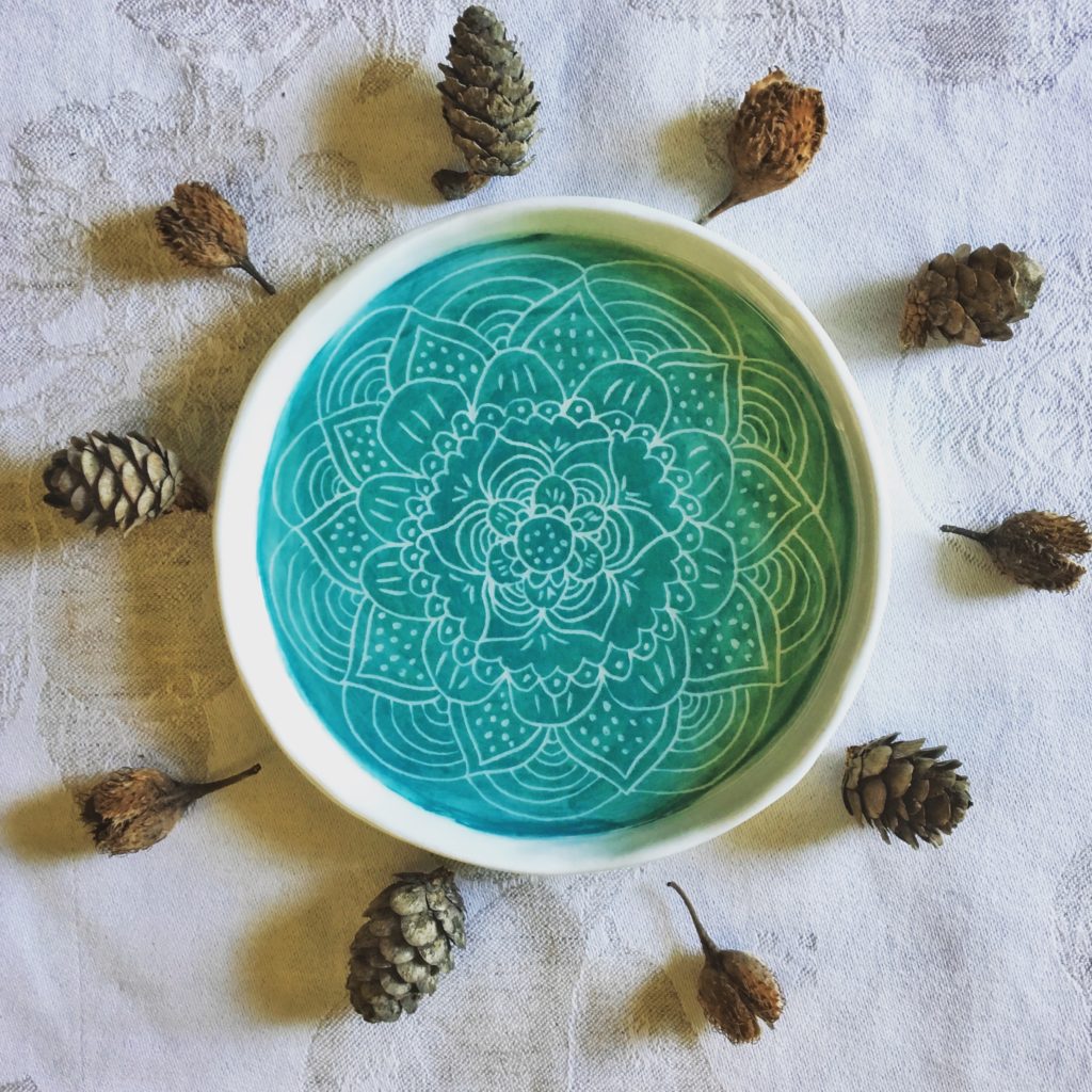 piatto mandala turchese